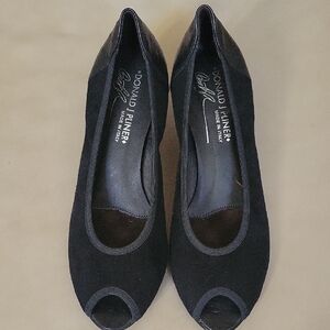 Donald J. Pliner Black Peep Toe Heels